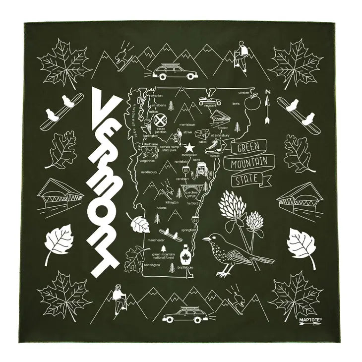 Vermont Bandana - Dark Green by Wild Lark