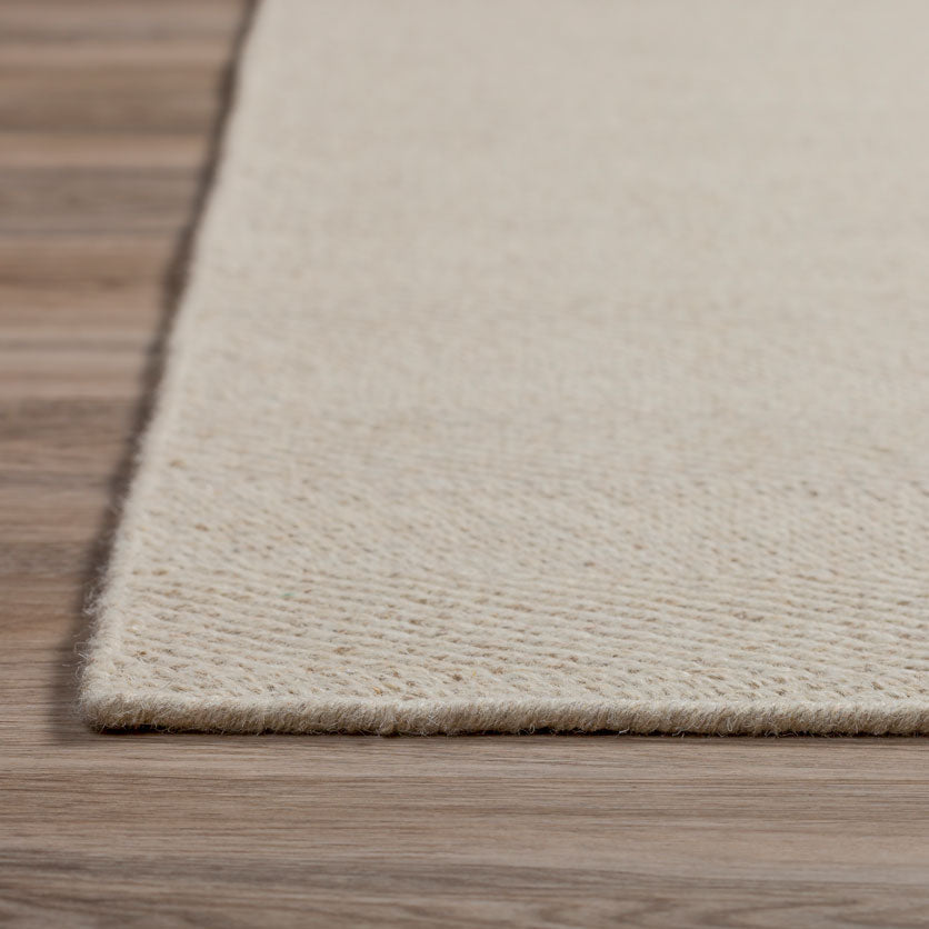 Monaco Herringbone Wool Rug Linen 5' X 7'6" by Homeportonline