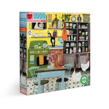 eeBoo Piece and Love Kitchen Chickens 1000 piece square adult Jigsaw Puzzle