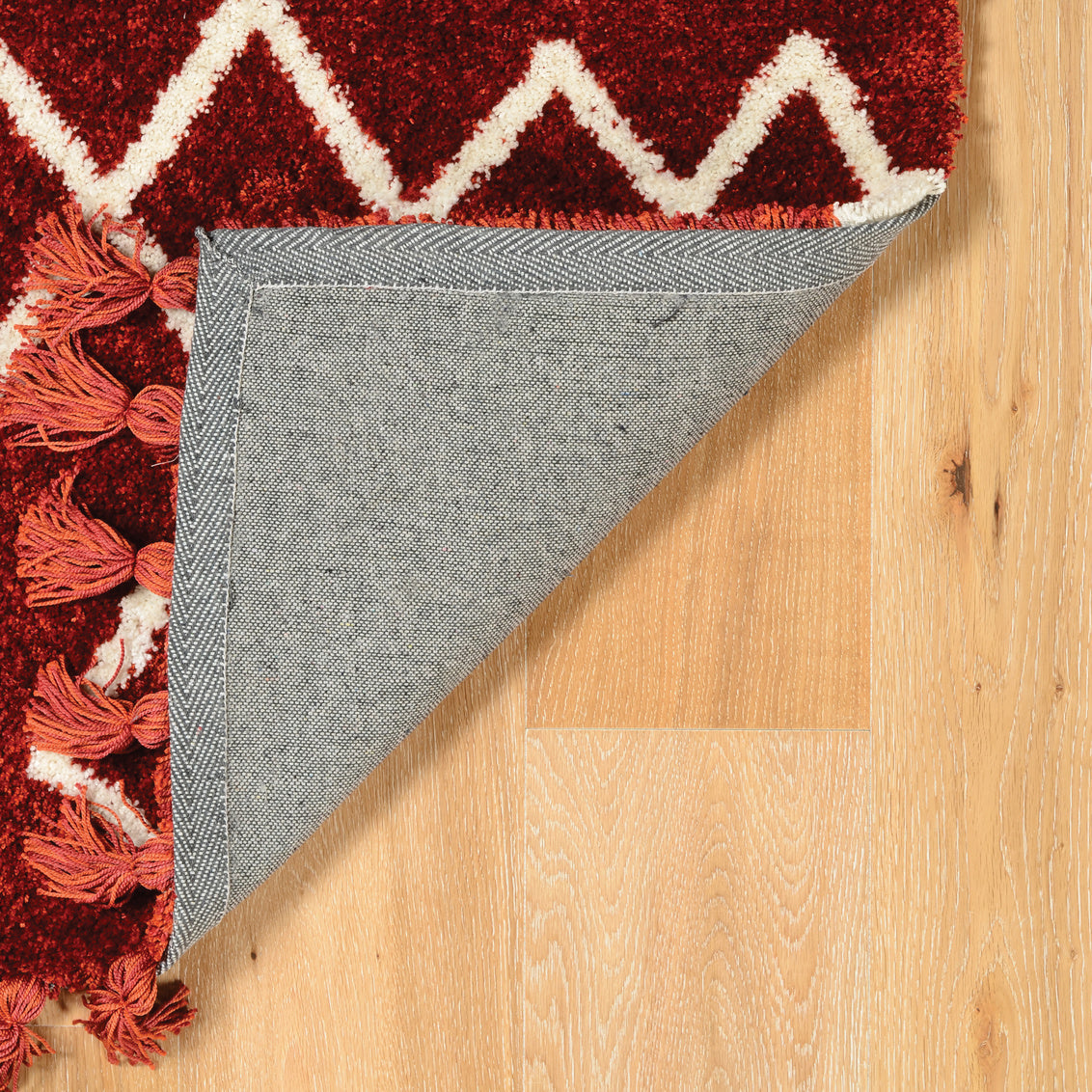 Marrakech Zag Ivory and Rust Rug 5ft x 7ft by Homeportonline