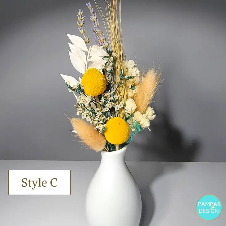 Mini Dried Flower Bouquet - 6 Color Schemes Available (vase not included)