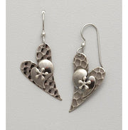 SIlver Forest Hammered Heart Earrings NE-0395
