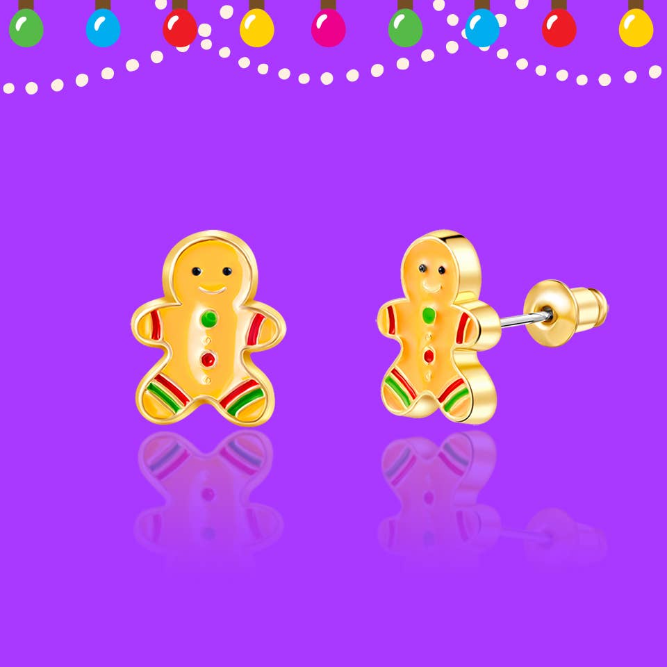 Girl Nation - Gingerbread Man Cutie Stud Earrings by SidePony Boutique
