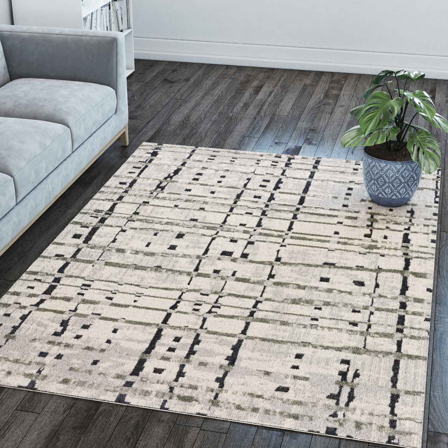 Karma Rug Grey 3'3"X5'1" by Homeportonline