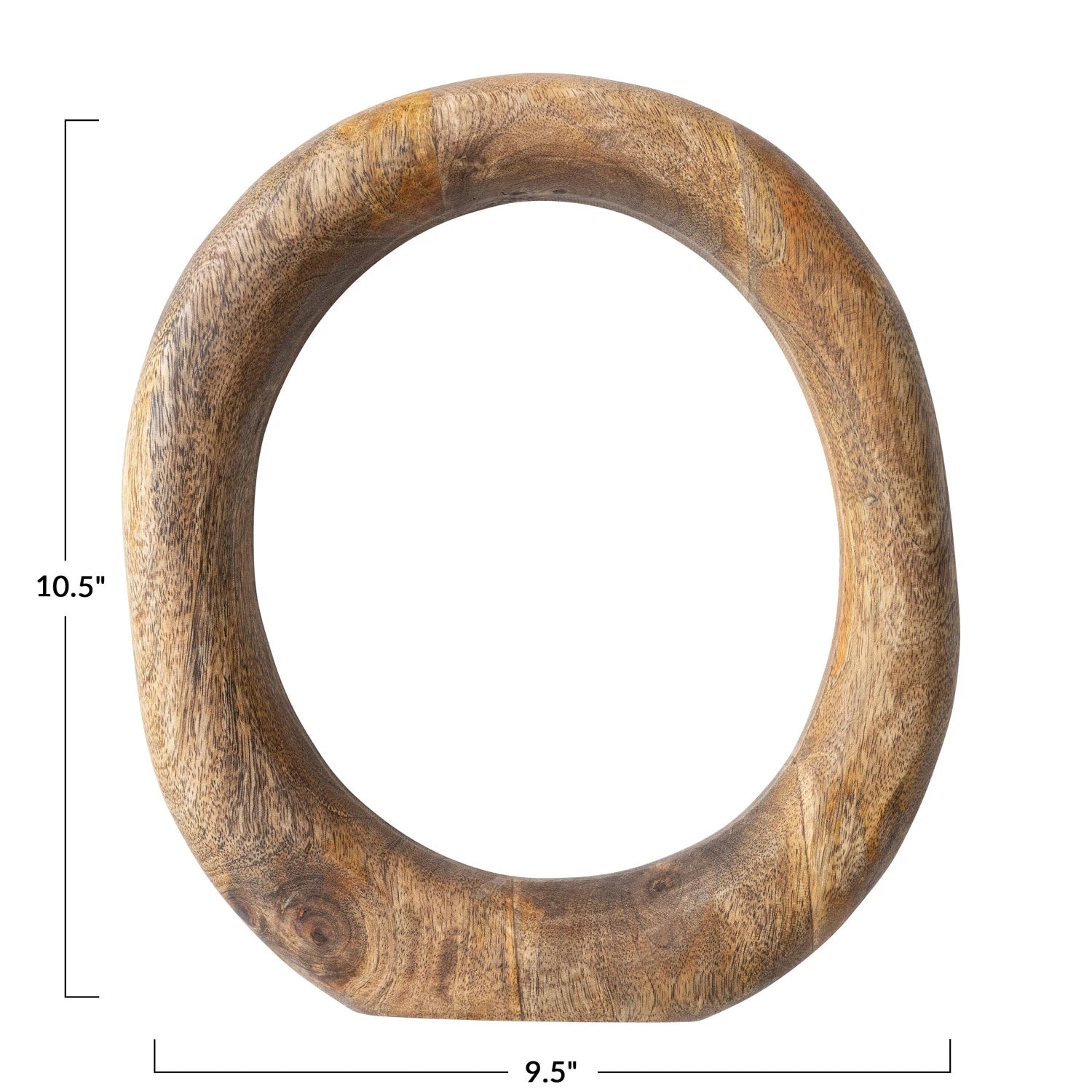 Decorative Sculpture Mango Wood Circle Natural 10.5"h by Homeportonline