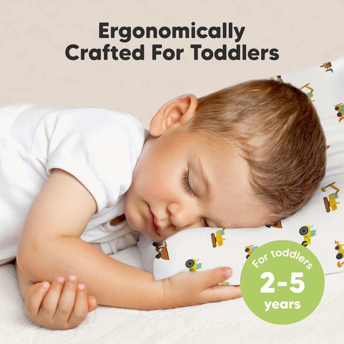 Natural Cotton Ergonomic Toddler Pillow | Construction
