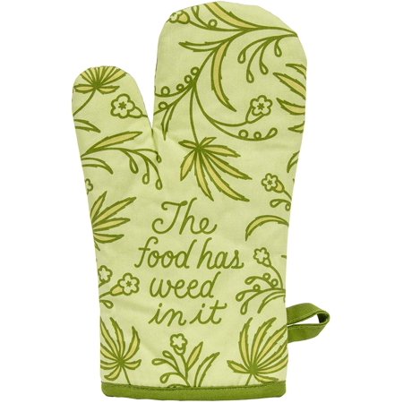 Blue Q Food Has Weed in It Oven Mitt