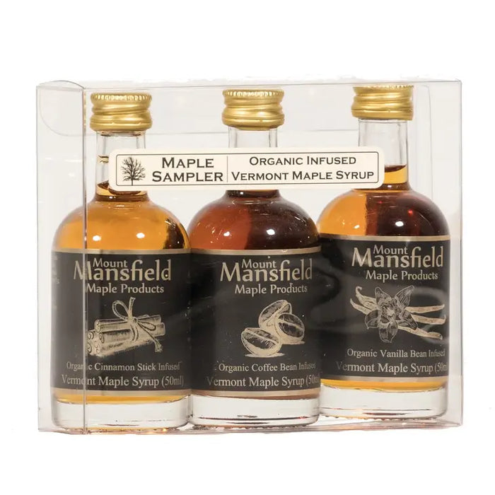 3-pack 50ml Organic Infused Vermont Maple Syrup Sampler