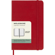 Moleskine Classic 12 Month 2027 Weekly Planner, Hard Cover, Pocket (3.5 x 5.5), Scarlet Red, 144 pages