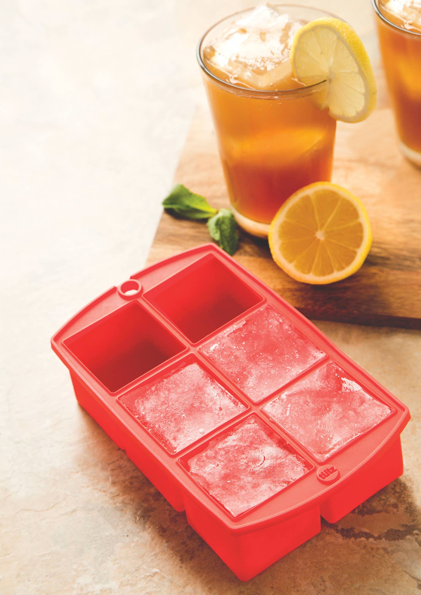 TULZ Mega Ice Block Tray, Ruby, 7.25" x 4.5" x 2" by Kiss the Cook