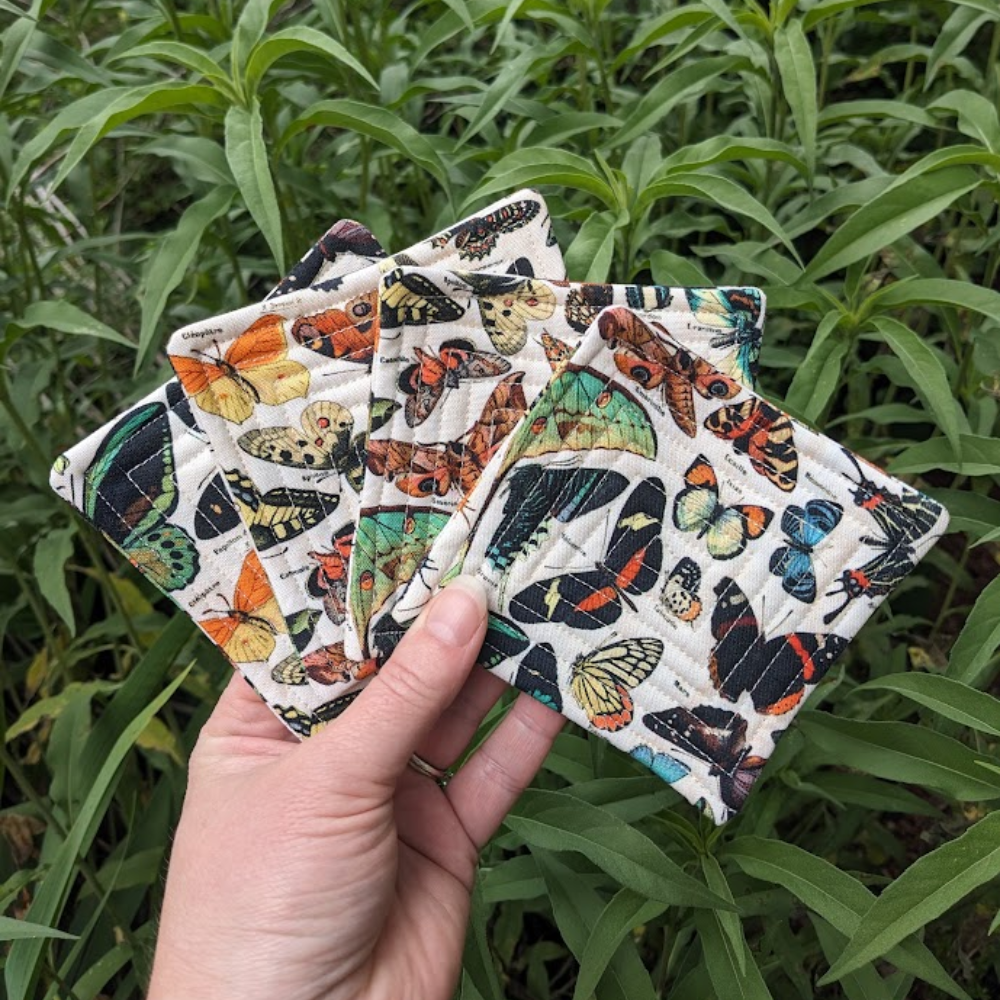 Butterflies & Moths - Quilted Coasters
