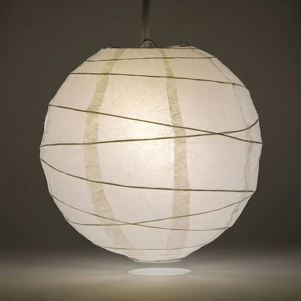 White Paper Lantern Irregular Ribbed 16" by Homeportonline