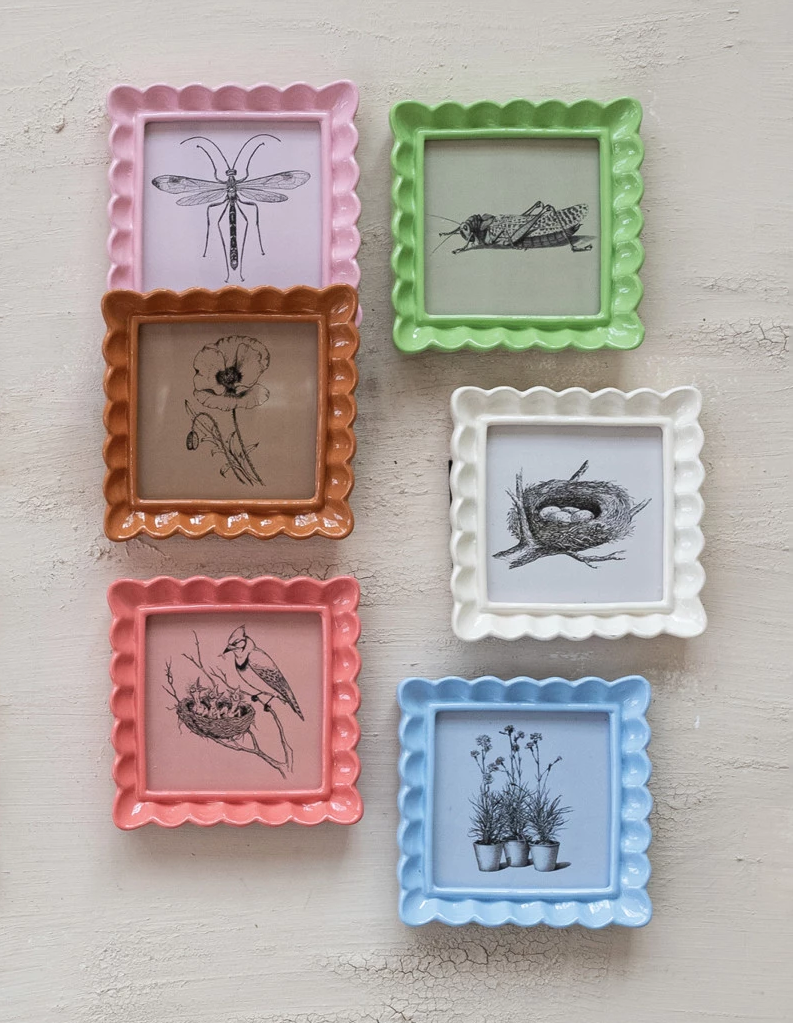 Frame Resin Ruffled 4" x 4" Six Colors Available (Sold Individually) by Homeportonline