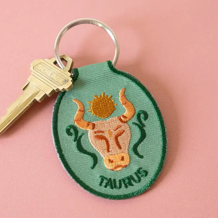 Zodiac Embroidered Keychain by Lindy Stark