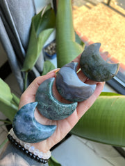 Moss Agate Crystal Moon