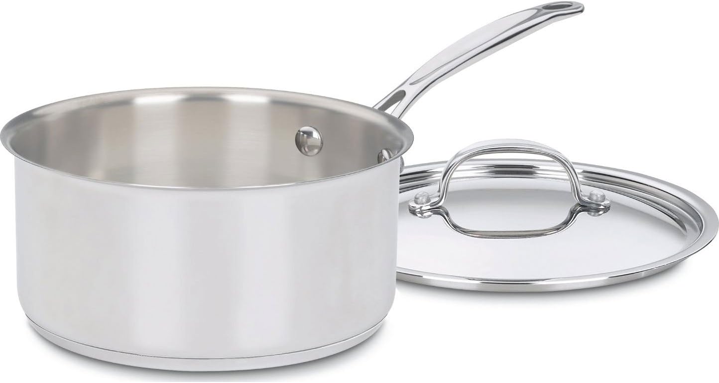 Cookware - Chefs Classic Stainless Steel Saucepan w/Lid 3.0qt by Homeportonline