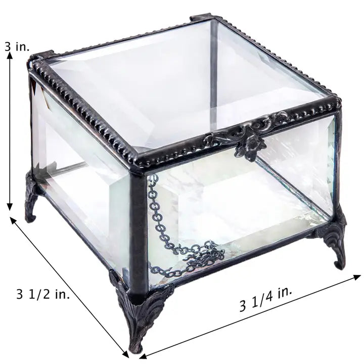 Clear Beveled Keepsake Trinket Jewelry Box