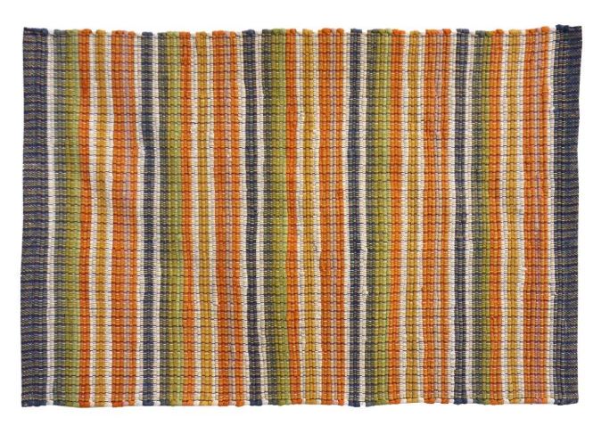 Beachball Rag Rug Cotton Orange 2' x 3' by Homeportonline