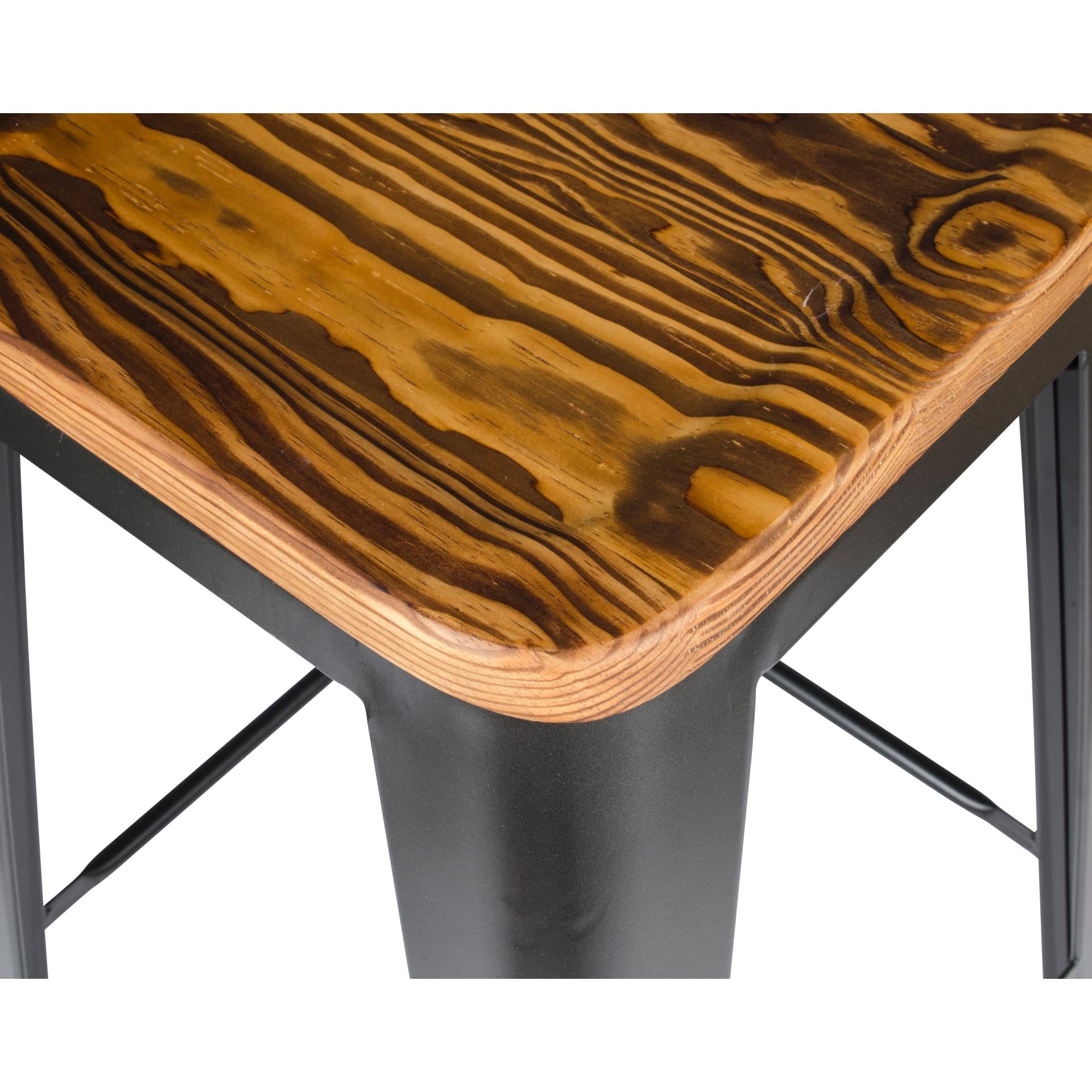 Metropolis Wood Seat Low Back Bar Stool 30in Gunmetal by Homeportonline