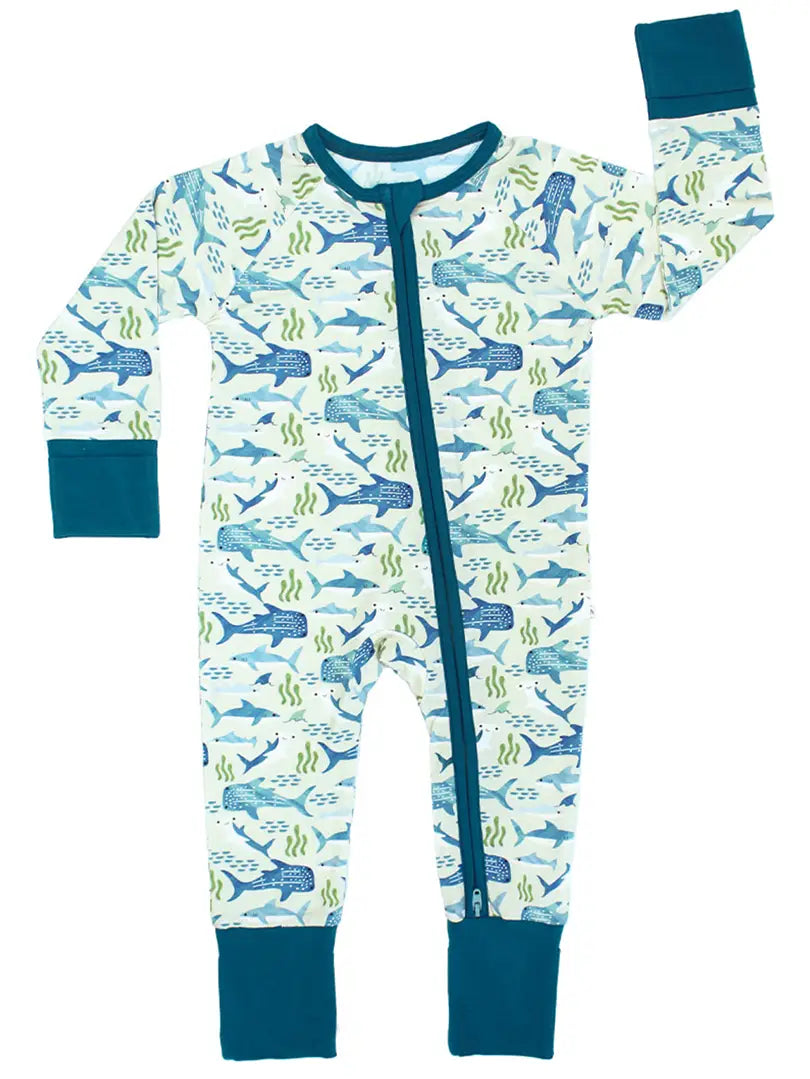 Shark Friends Ocean Bamboo Convertible Baby Pajamas