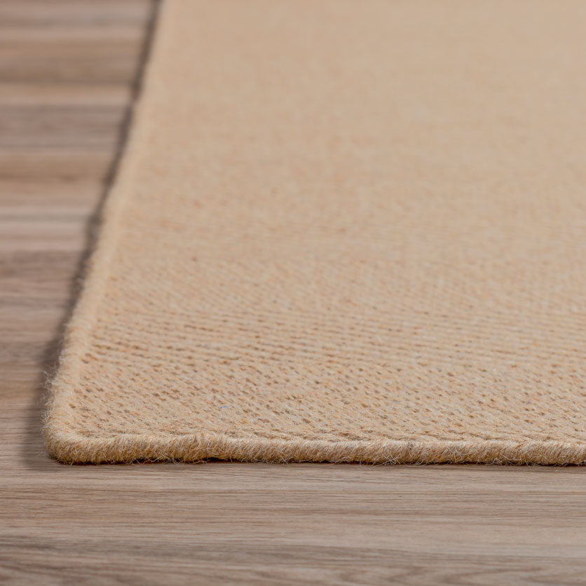 Monaco Herringbone Wool Rug Ecru 5' x 7'6" by Homeportonline