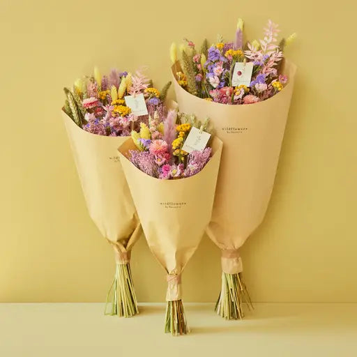 Dried Flowers Field Bouquet Blossom Lilac (Three Sizes Available)