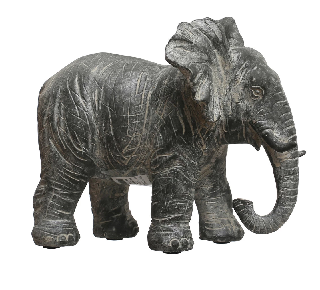 Decorative Resin Elephant Grey 7.75"h by Homeportonline