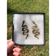 Abalone Snake Earrings