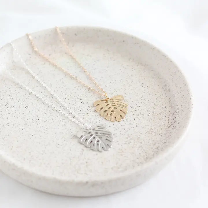 Monstera Leaf Necklace Birch Jewellery
