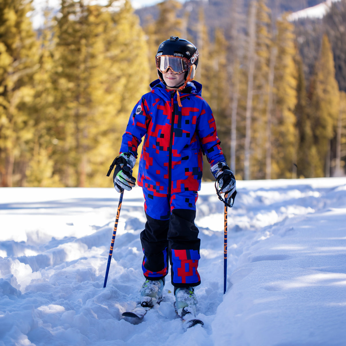 Kids Spruce Insulated Jacket - Vivid Blue Block Camo