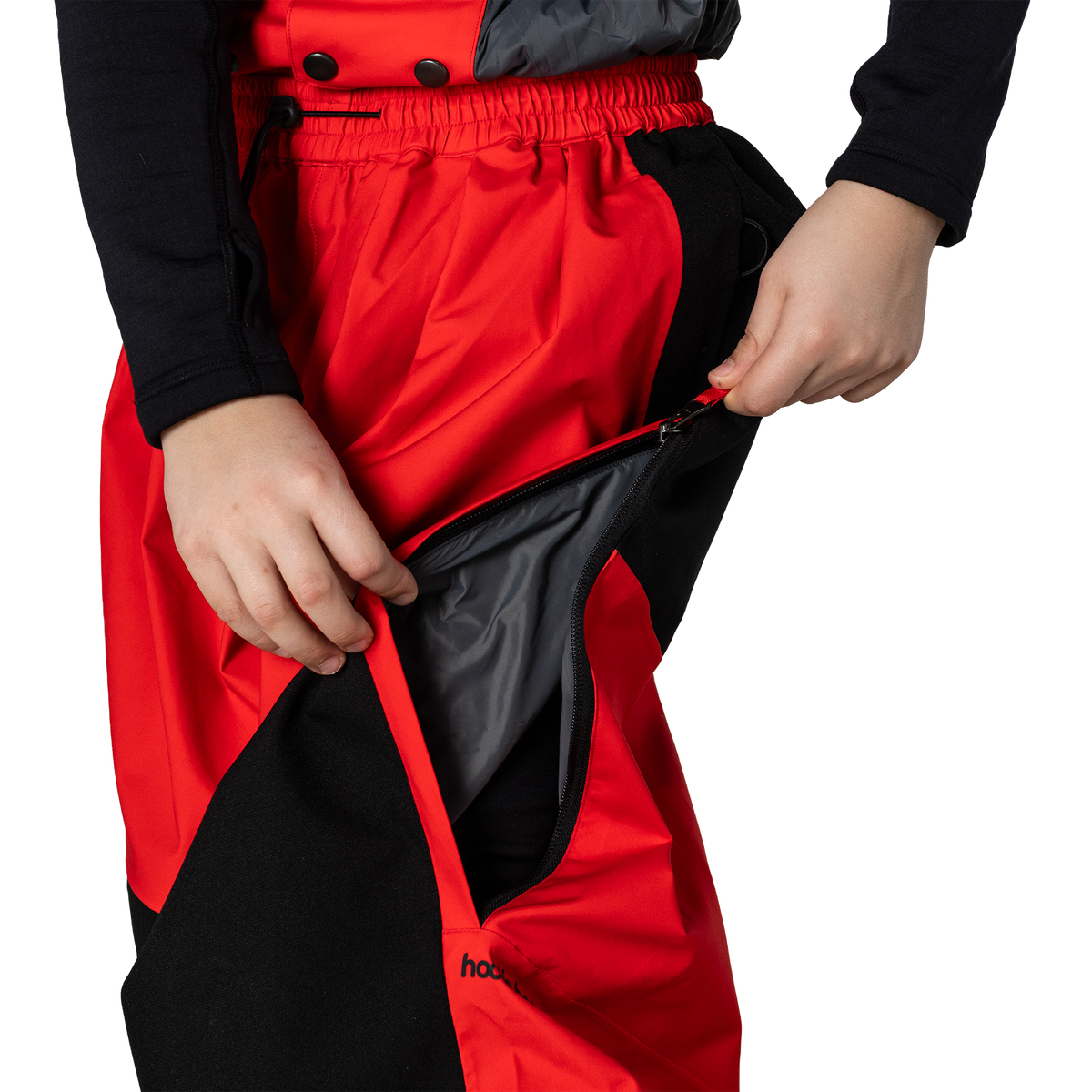 Kids Steeze 2L Shell Pants - True Red/Raven Black