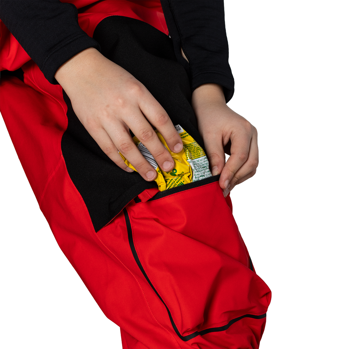 Kids Steeze 2L Shell Pants - True Red/Raven Black