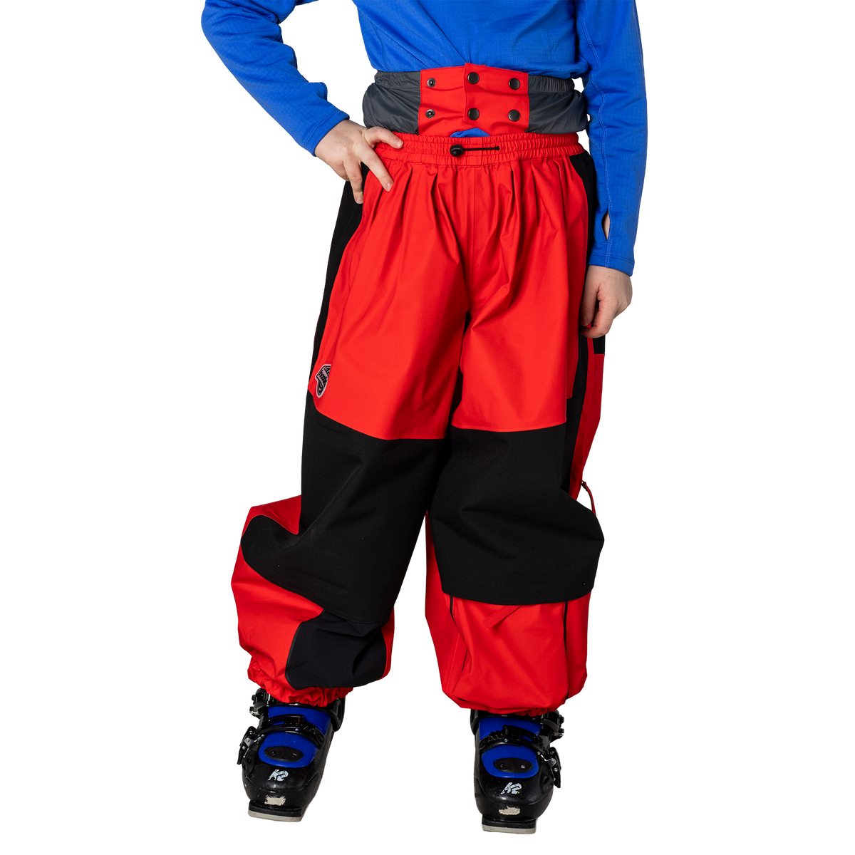 Kids Steeze 2L Shell Pants - True Red/Raven Black
