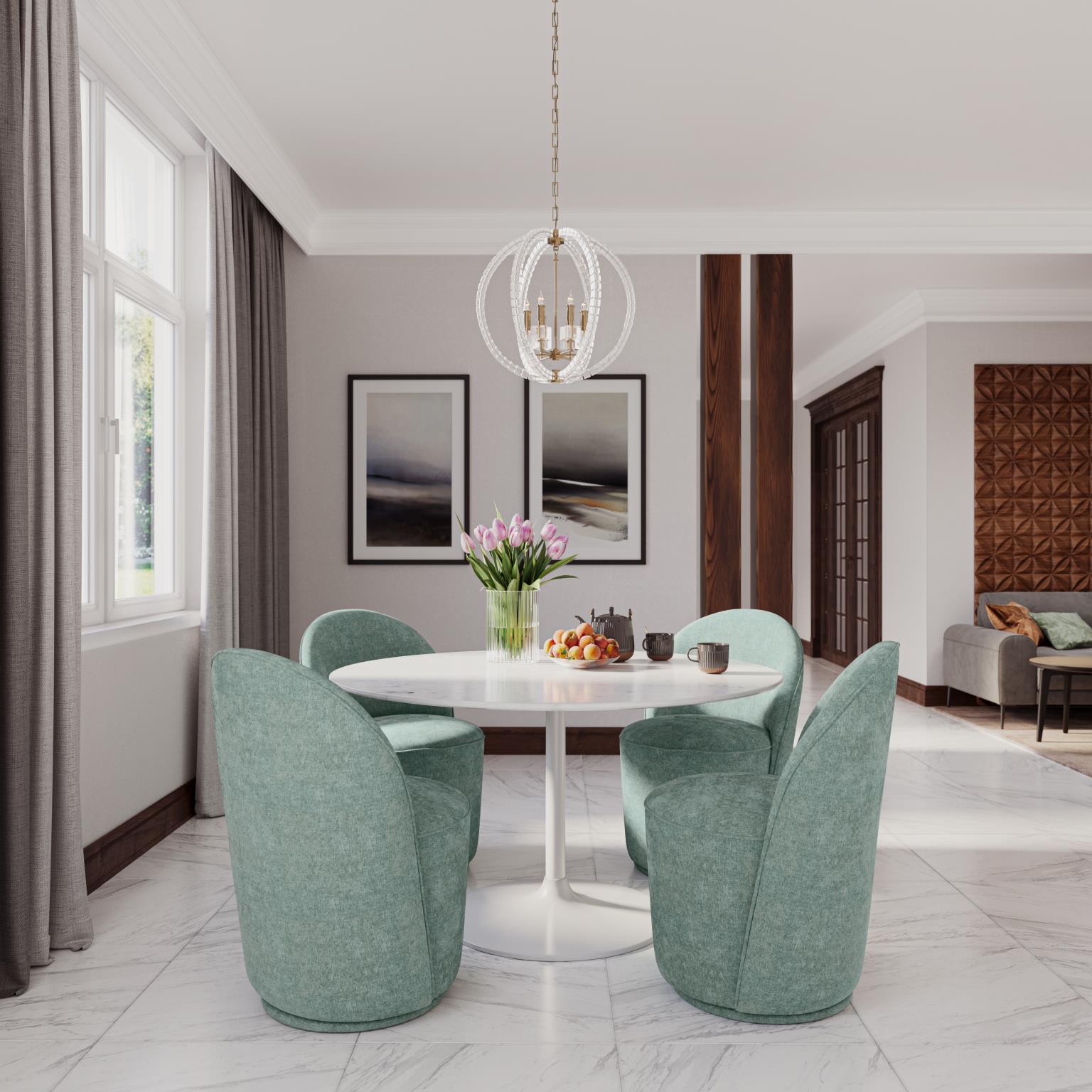 Urban Archive Landon Swivel Accent or Dining Chair Mist Blue by Homeportonline