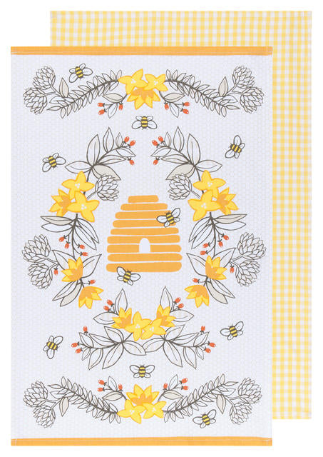 Bees Towels S/2 by Kiss the Cook