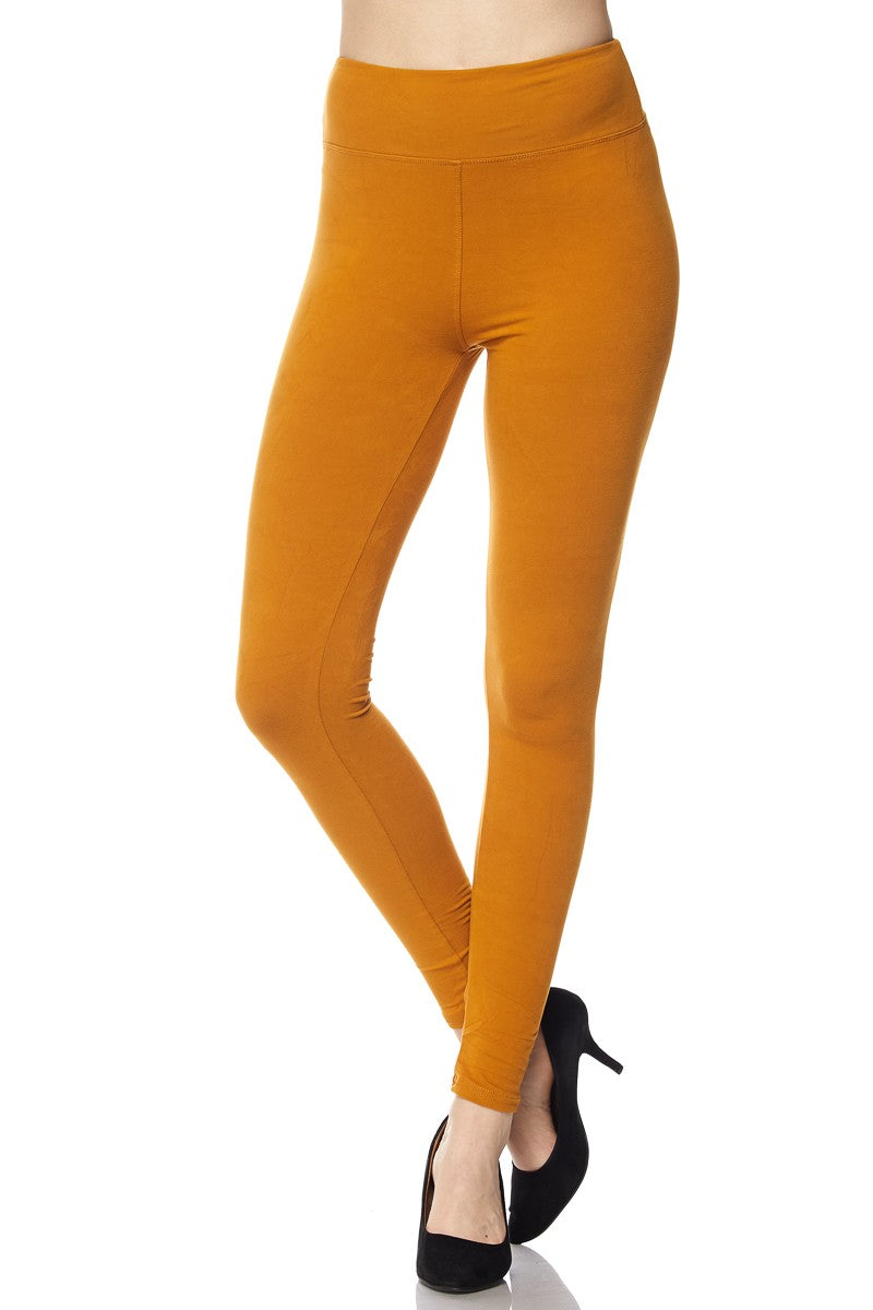 Mustard Yoga Band Leggings by SidePony Boutique