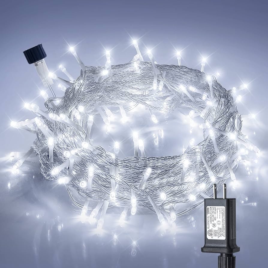 String Light - Cool White 100 LED Clear String Plug by Homeportonline