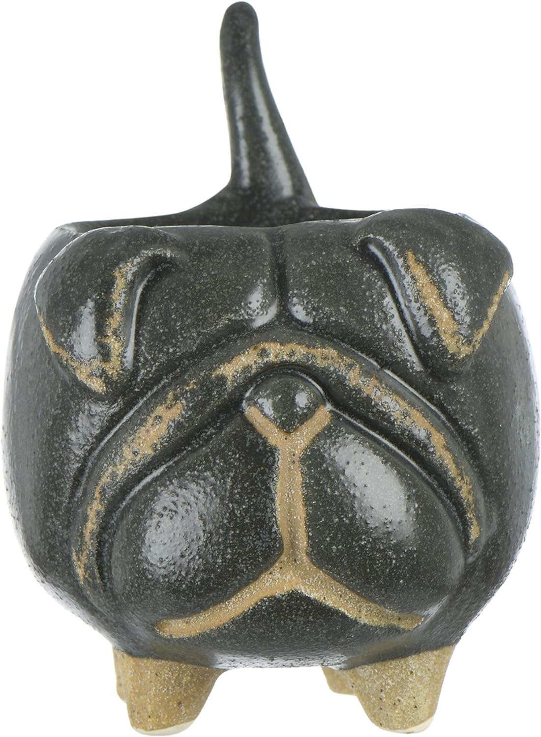 Stoneware Dish - Bull Dog Ring Holder/Dish Black by Homeportonline