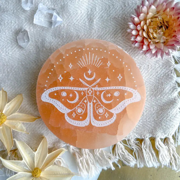 "Butterfly" Peach Selenite Crystal