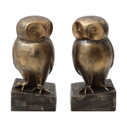 Bookends Owl Resin Bronze Finish Set of 2 by Homeportonline