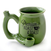 Mug - Ceramic "Roast & Toast" 10.5oz Coffee Mug (Green) by Homeportonline