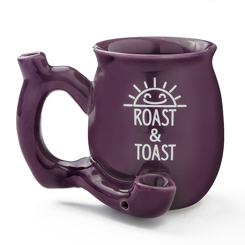 Mug - Ceramic "Roast & Toast" 10.5oz Coffee Mug (Purple) by Homeportonline