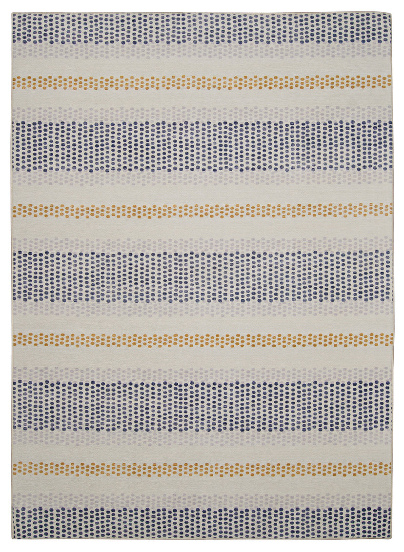 Outdoor Washable Delray Ivory & Blue Rug 5' x 7' by Homeportonline