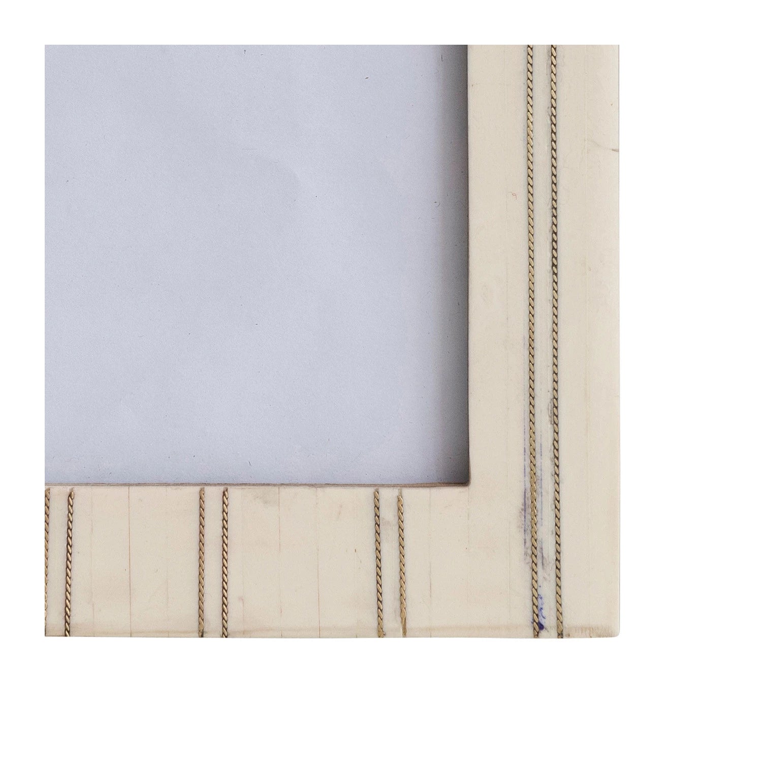 Frame Resin Metal Inlay Cream Holds 4" x 6" by Homeportonline