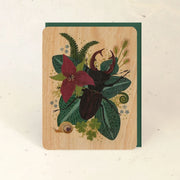 Stag Beetle Wood Greeting Card