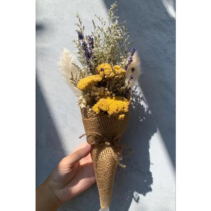 Dried Flowers Burlap Bouquet