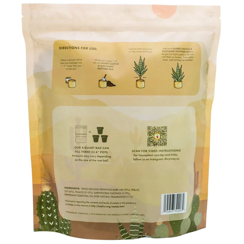 Organic Cactus & Succulent Potting Soil Mix (4 Qt)