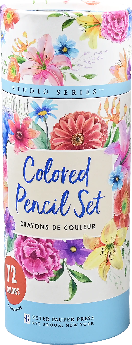 Art Center Colored Pencil Set 72 Colors Floral Cylinder Box by Homeportonline
