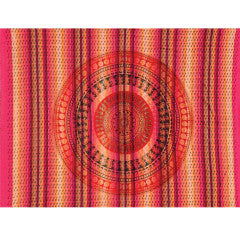 Tapestry Full Size Overprint Madras Circle Bagru Red by Homeportonline