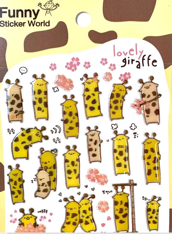 Stickers Giraffe Lovely Puffy by Homeportonline